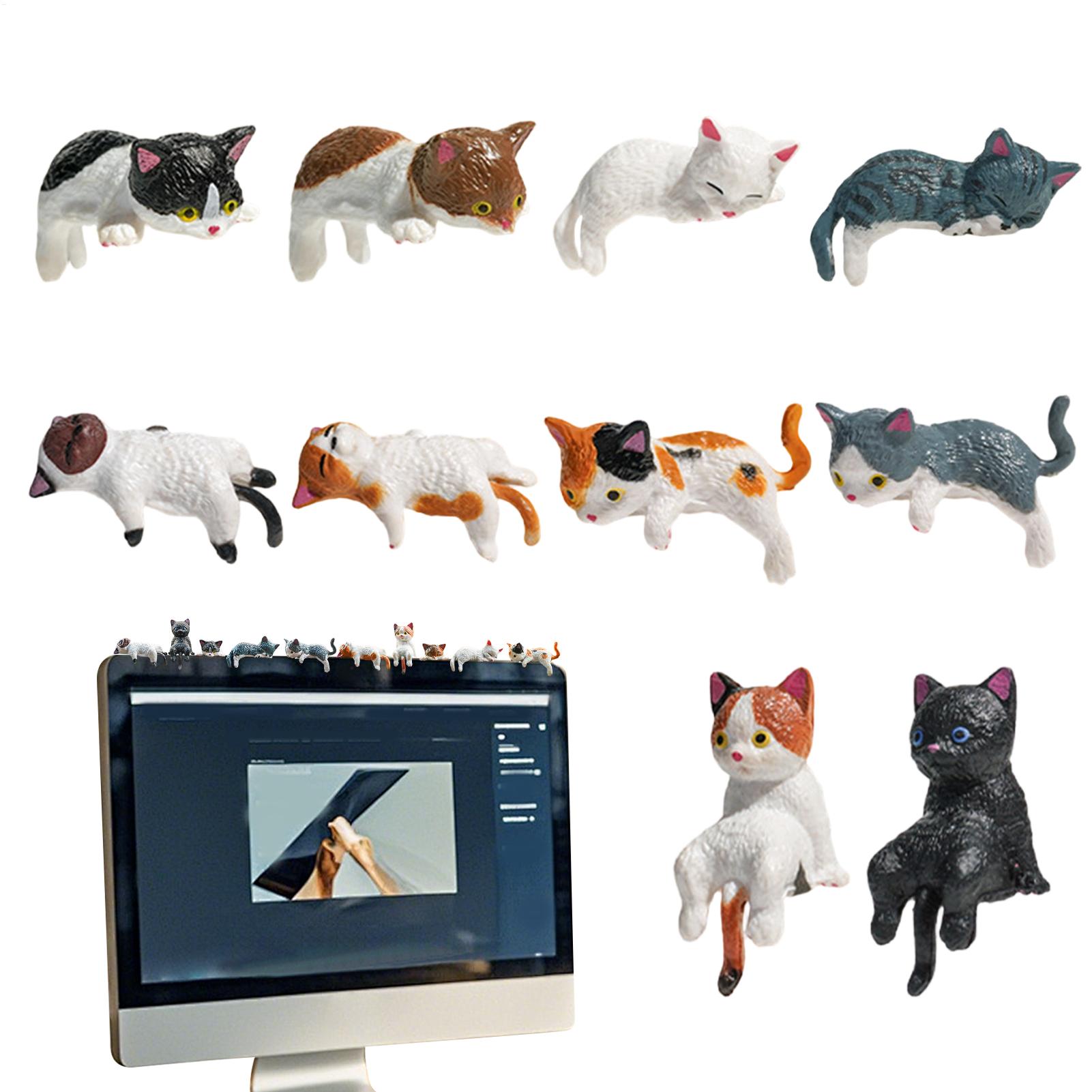 Car Accessories In India - 10pcs Cute Mini Cat Ornament Car