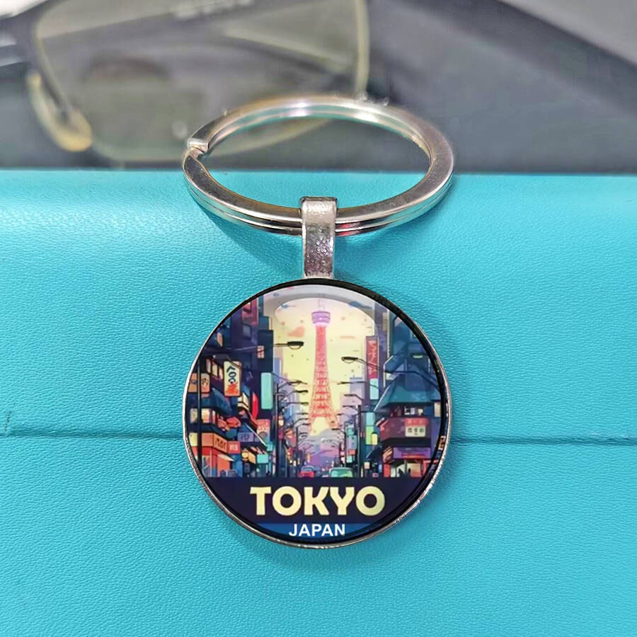 Car Accessories In Tokyo - 1pc Tokyo Keychain Tower Mount Fuji