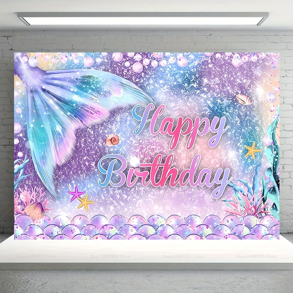 Mermaid Party Backdrops Childr - Car Accessories Banner บทวิจารณ์และราคา