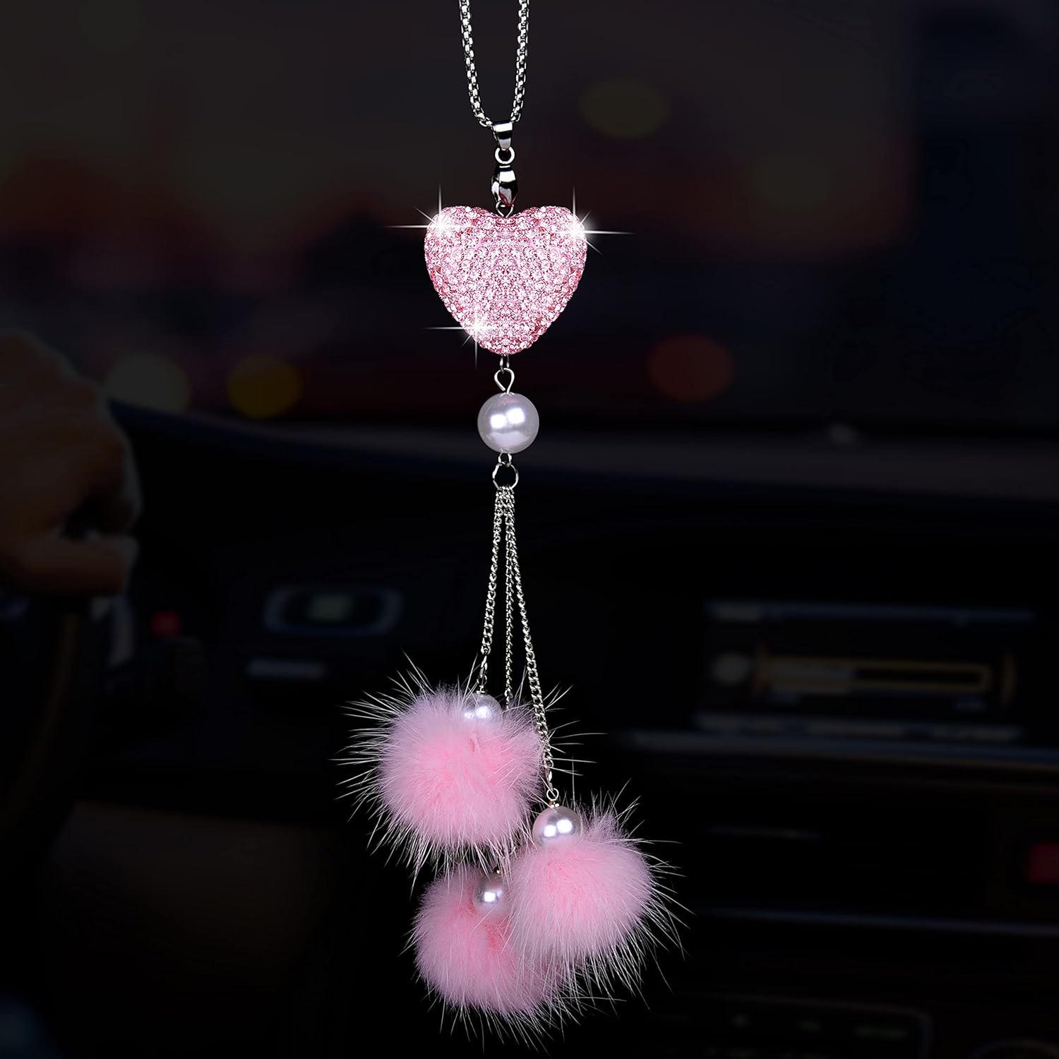 Bling Car Rear View Mirror Han - Car Accessories For Women บทวิจารณ์และราคา