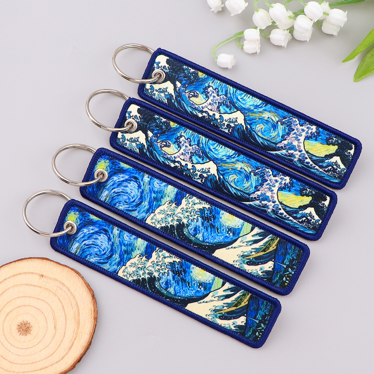 Van Gogh Embroidery Key Fobs K - Car Accessories For Women บทวิจารณ์และราคา