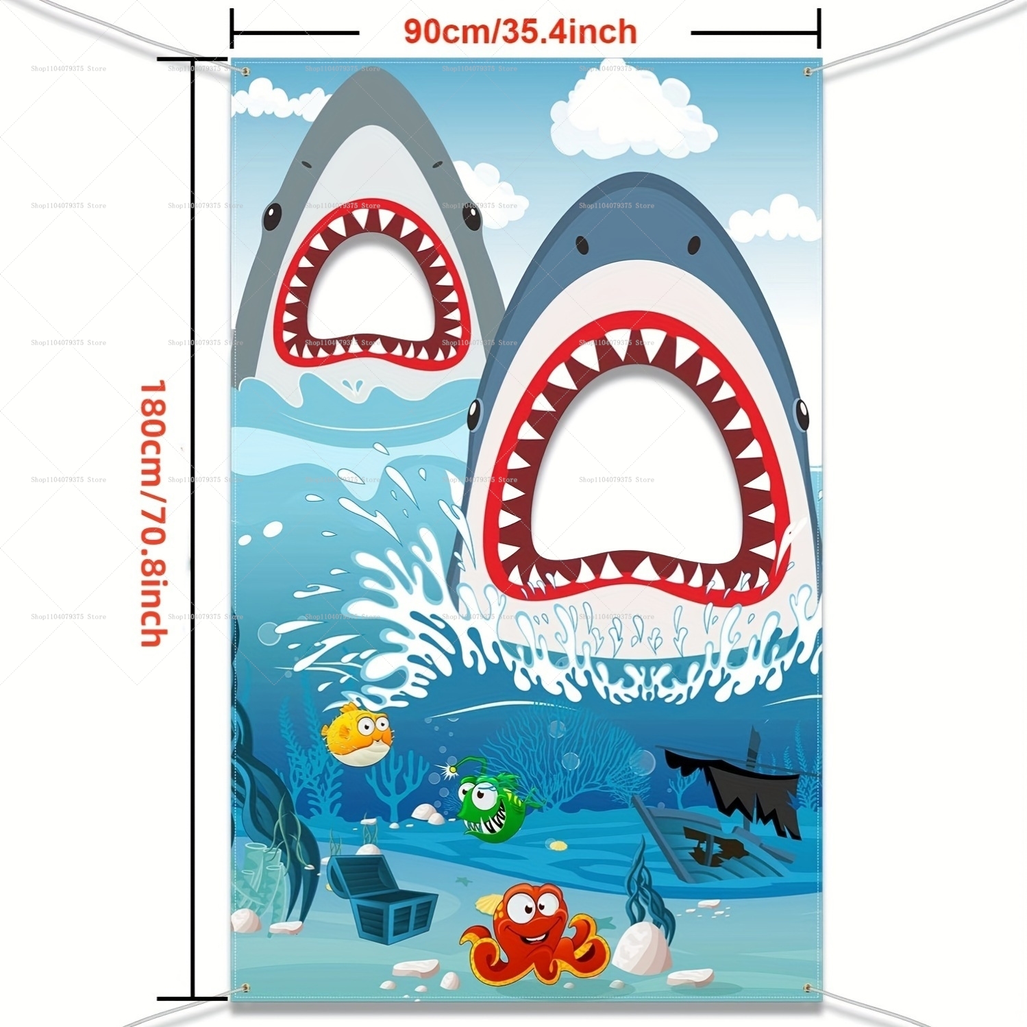 Shark Party Decorations Shark  - Car Accessories Banner บทวิจารณ์และราคา