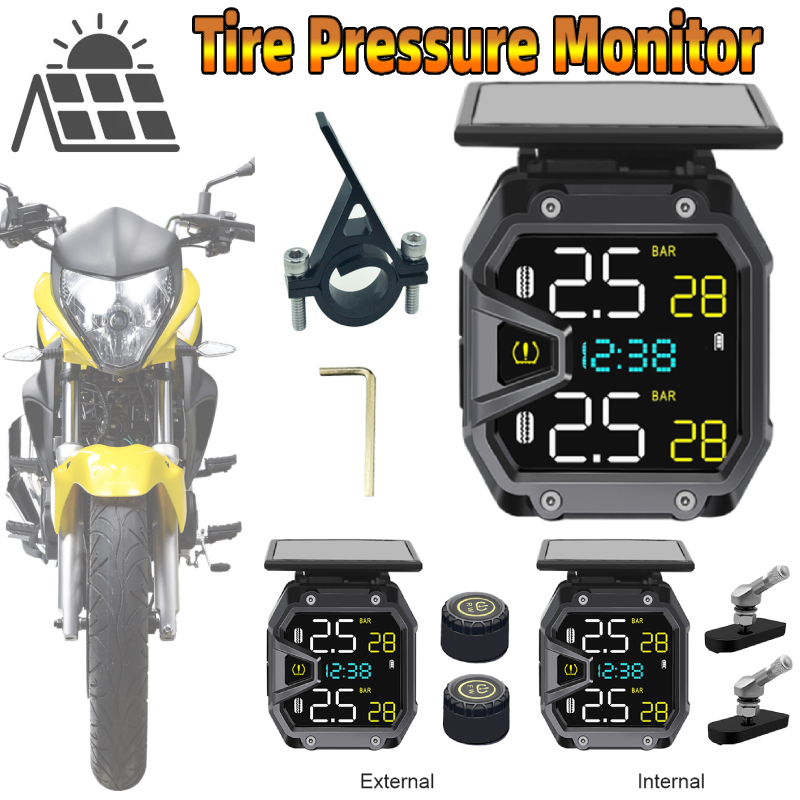 Motorcycle TPMS Solar Power Bi - Tire Pressure Monitor บทวิจารณ์และราคา
