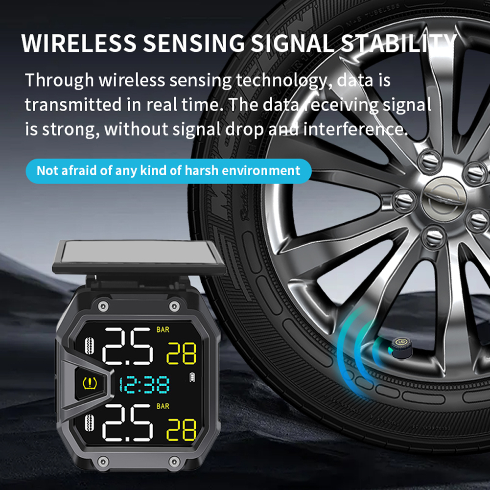 Motorcycle TPMS Solar Power Bi - Tire Pressure Monitor บทวิจารณ์และราคา