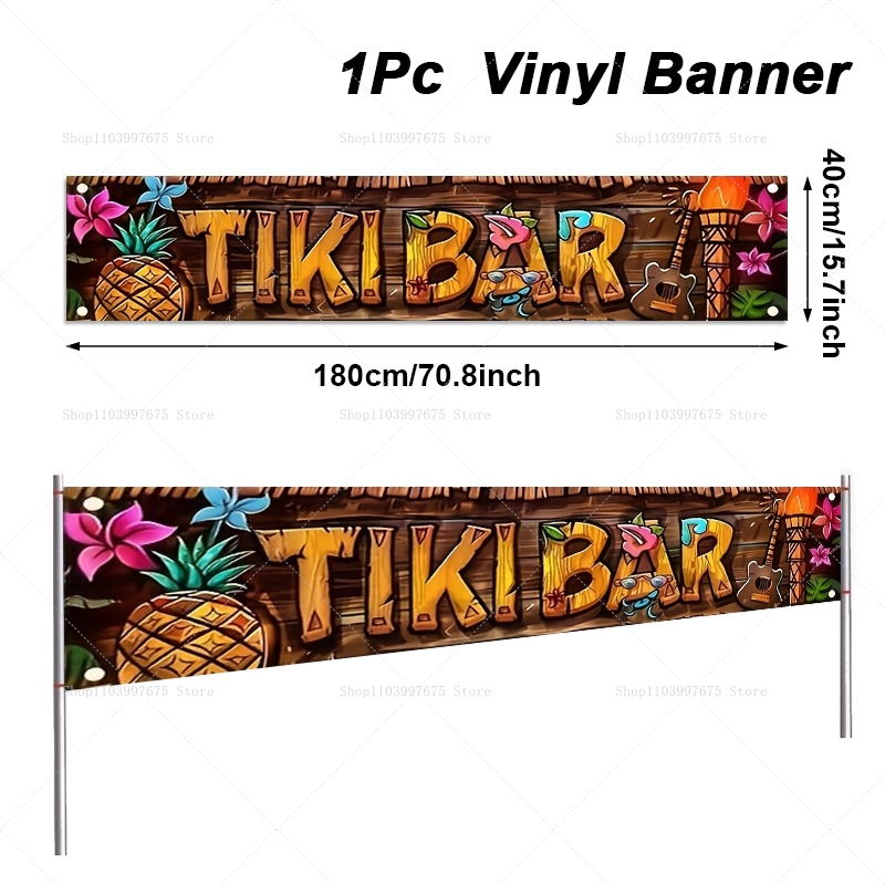 Tiki Bar Banner Tropical Hawai - Car Accessories Banner บทวิจารณ์และราคา