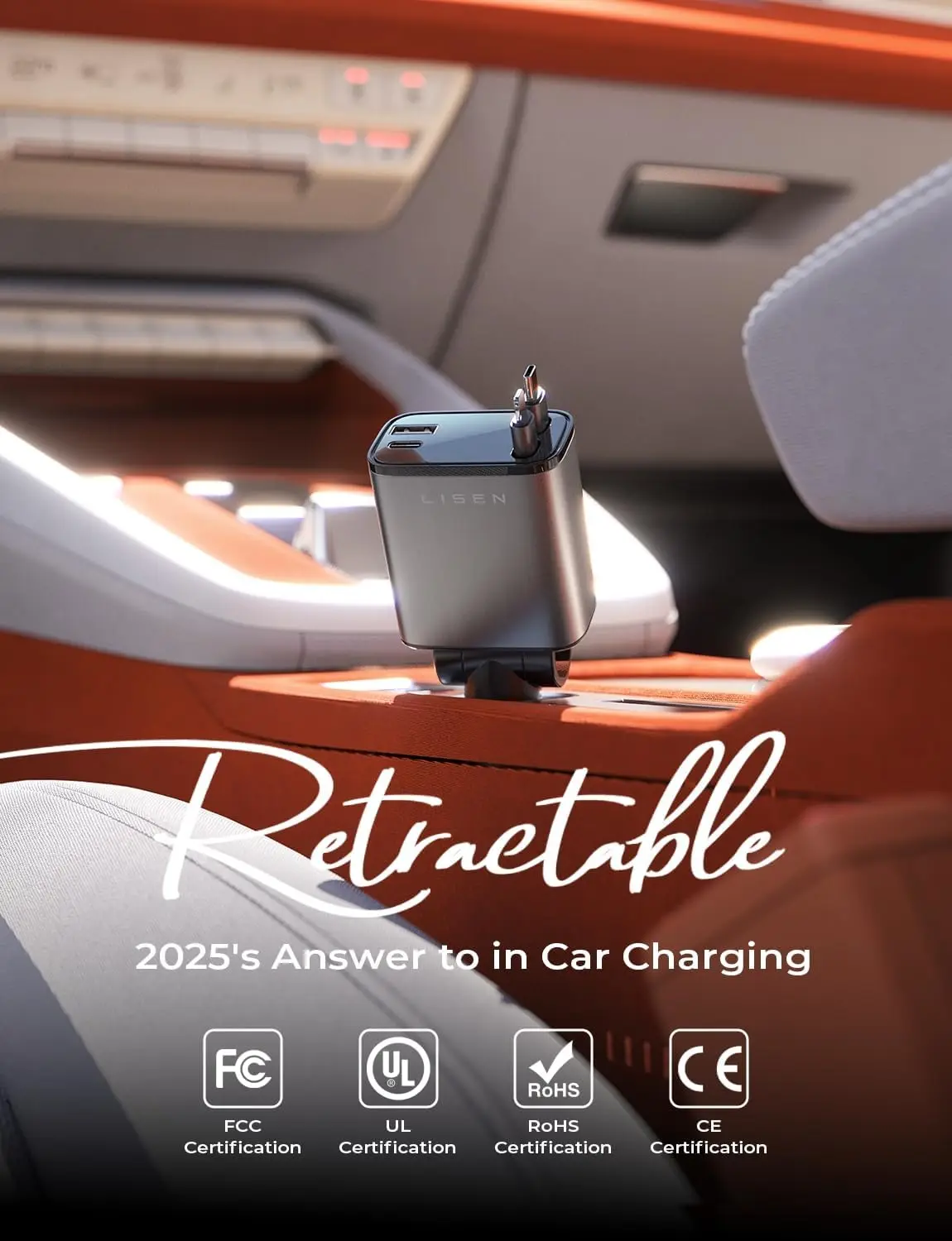 84W Retractable Car Charger, F - Car Accessories For Women บทวิจารณ์และราคา