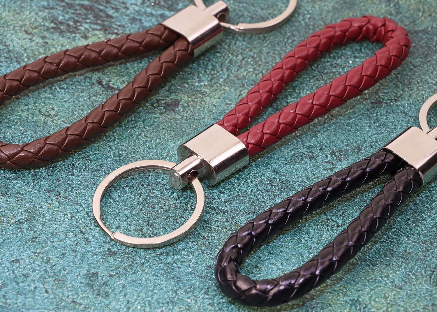 Braided Leather Key Fob Car Ke - Car Accessories For Women บทวิจารณ์และราคา