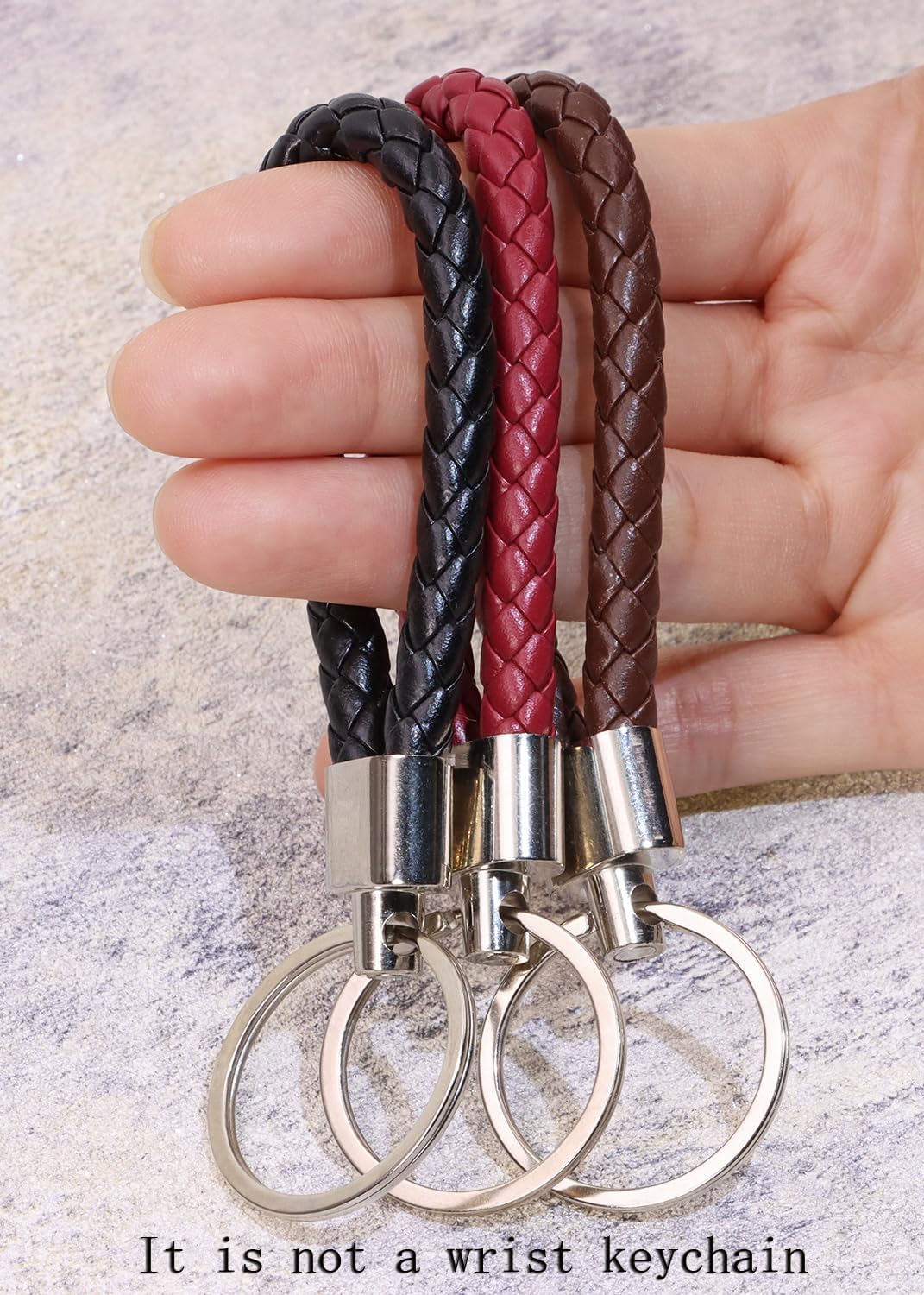 Braided Leather Key Fob Car Ke - Car Accessories For Women บทวิจารณ์และราคา