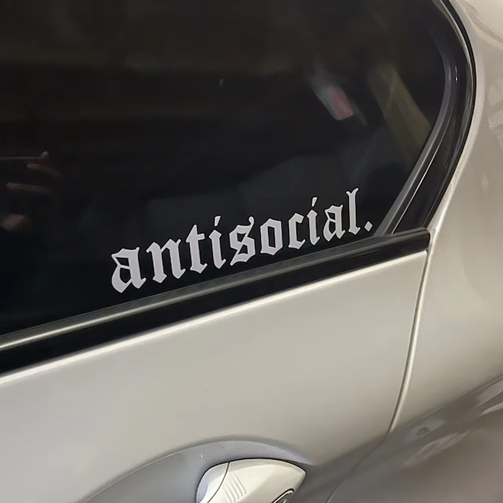 1pc Antisocial Car Sticker Win - Car Accessories Banner บทวิจารณ์และราคา