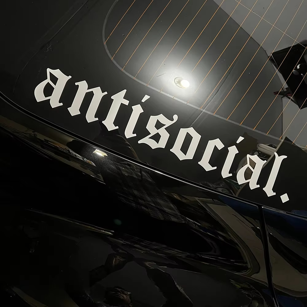 1pc Antisocial Car Sticker Win - Car Accessories Banner บทวิจารณ์และราคา