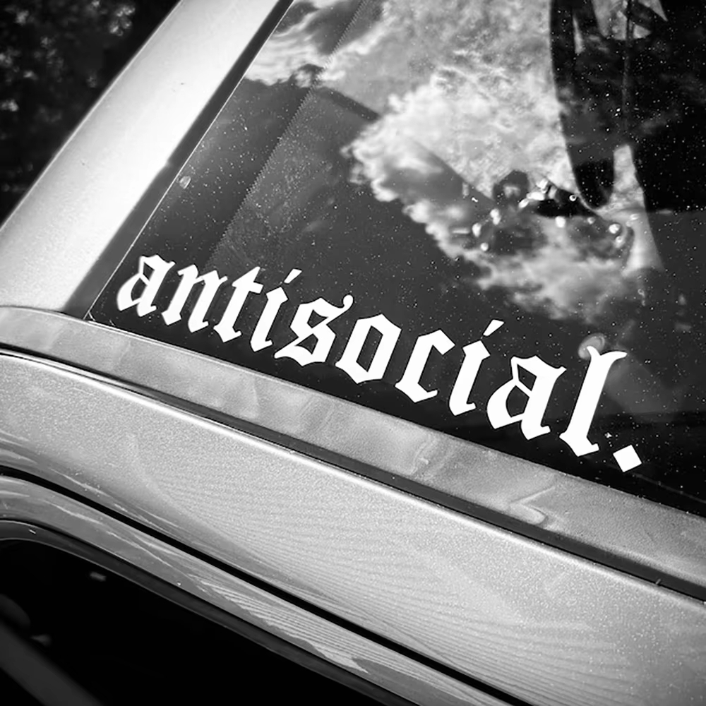 1pc Antisocial Car Sticker Win - Car Accessories Banner บทวิจารณ์และราคา